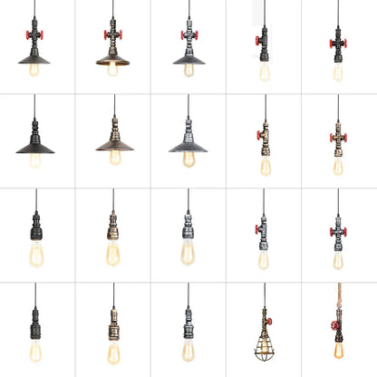 DecorBites™ Iron Pipe Pendant Lights Holder Retro Loft Indoor Ceiling Hanging Lamp