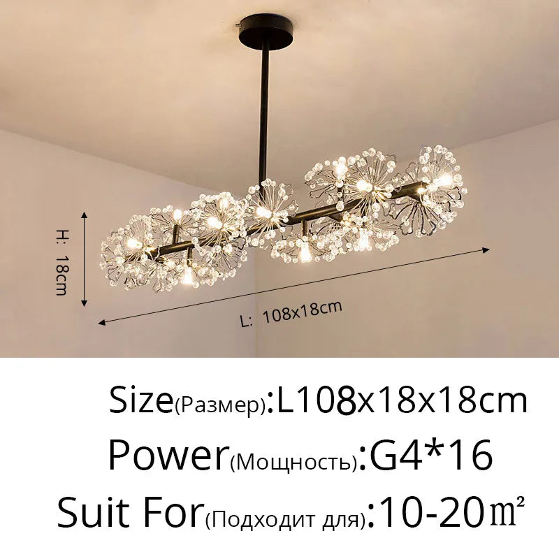 DecorBites™ Dandelion Flower Chandelier: Modern LED Living Room Bedroom Indoor Decor Bouquet Lamps