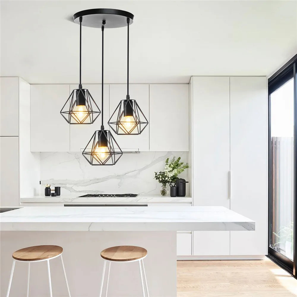 DecorBites™ Iron 3-Light Chandelier Pendant for Living Room Kitchen Restaurant