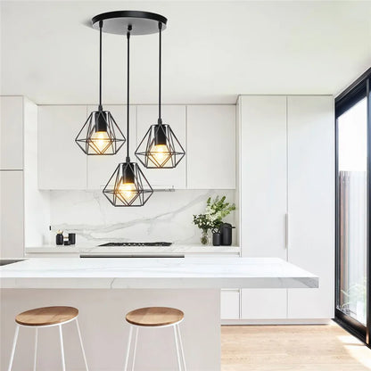 DecorBites™ Iron 3-Light Chandelier Pendant for Living Room Kitchen Restaurant