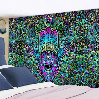 Decobites Psychedelic Mandala Moon Sun Wall Tapestry for Bedroom Living Room