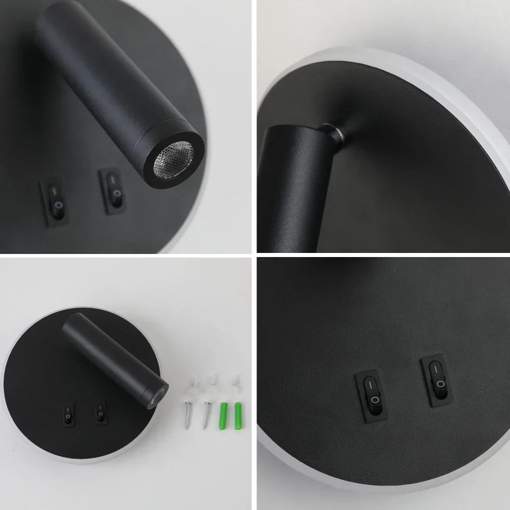 مصباح حائط DecorBites™ قابل للتعديل بقوة 10 وات مع مفتاح - غرفة نوم فندقية للدراسة والقراءة