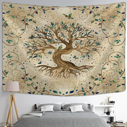 Decobites Viking Tree of Life Tapestry Wall Hanging Bohemian Hippie Home Decor