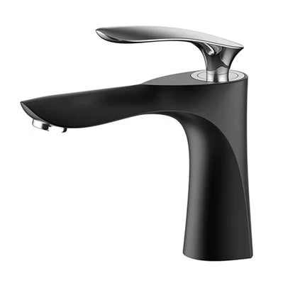 Decorbites™ Grifo de Lavabo Dorado con Asa Única Mezclador de Agua Caliente y Fría Montaje en Cubierta