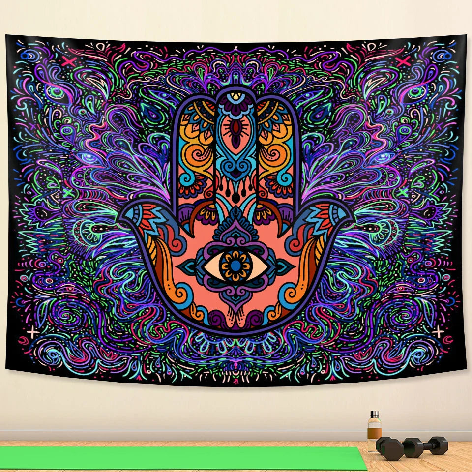 Decobites Mandala Witchcraft Tapestry Wall Hanging Yoga Mat Bohemian Sofa Blanket