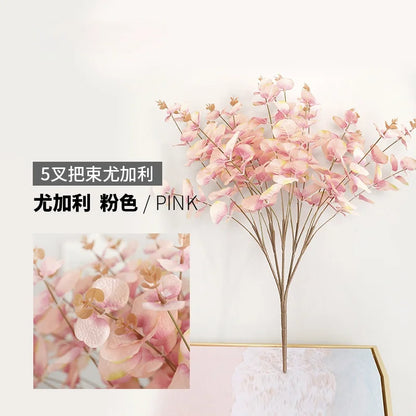 DecorBites™ Eucalyptus Flower Arrangement Material for Plant Wall with Big Handle & Bundled Plastic