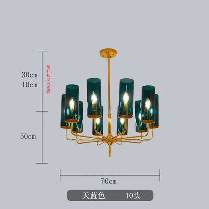 DecorBites™ Glass Chandelier: Luxury Nordic LED Hanging Lamp for Living Room, Dining Room, Bedroom