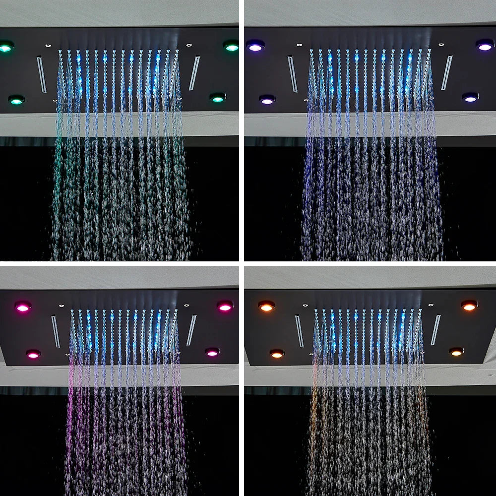 DecorBites™ LED Rainfall Shower Head Ceiling Mount Large Size for Bathroom Shower