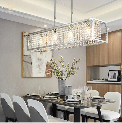 DecorBites™ Crystal Rectangle Luxury Chandelier for Elegant Home Décor