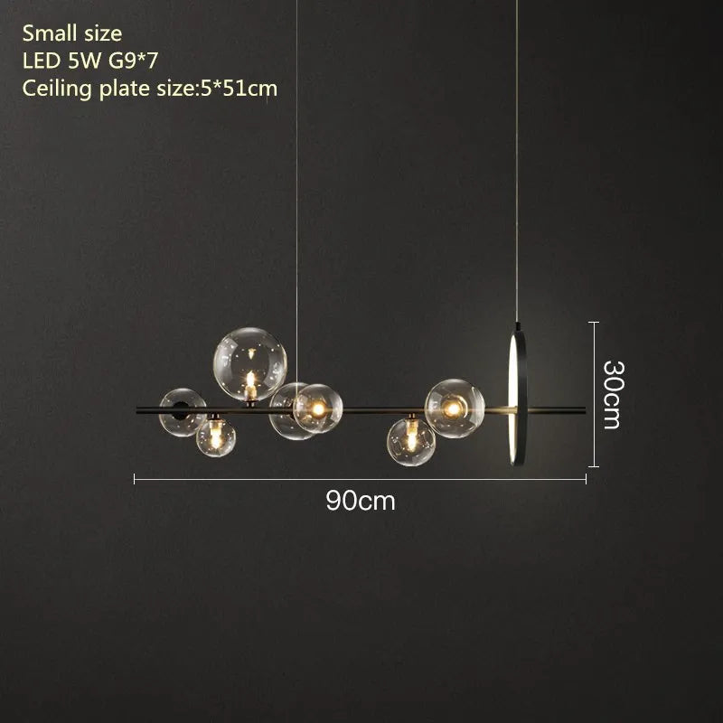 DecorBites™ Glass Bubble Chandelier Light for Dining Room and Store