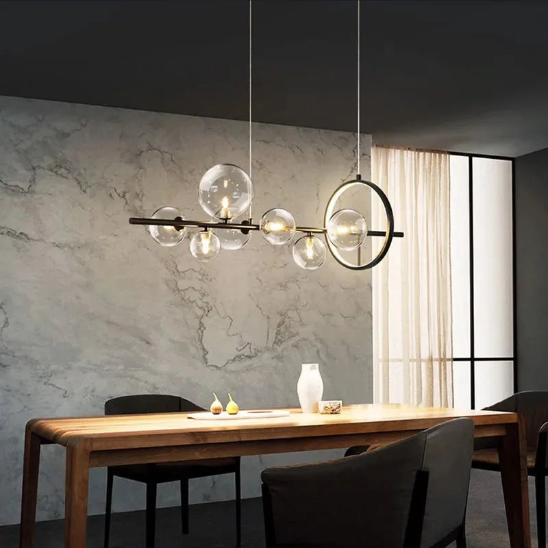 DecorBites™ Glass Bubble Chandelier Light for Dining Room and Store