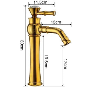 Decorbites™ Grifo de Oro para Baño | Grifo Moderno para Lavabo con Diseño de Arco Alto