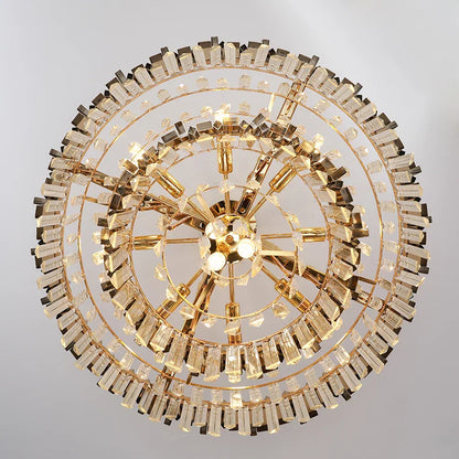 DecorBites™ Gold Metal Crystal Chandelier Pendant with G9 Led Bulb
