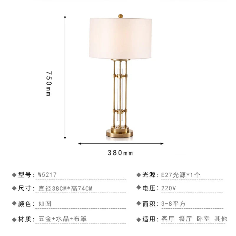 DecorBites™ Crystal Table Lamp: Nordic Light Luxury Design for Bedroom Bedside