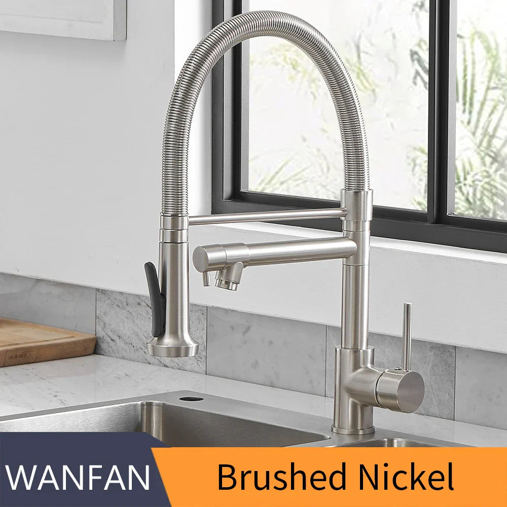 DecorBites™ Kitchen Mixer Tap Dual Spout Hot Cold Deck Mounted Faucet