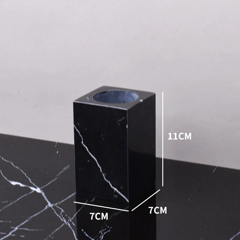 طقم حمام DecorBites™ من رخام ماركينا الأسود cue.opti