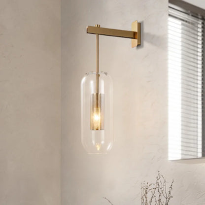 DecorBites™ Gold Glass Wall Lamp: Post-modern E14 Industrial Sconce for Home Decor