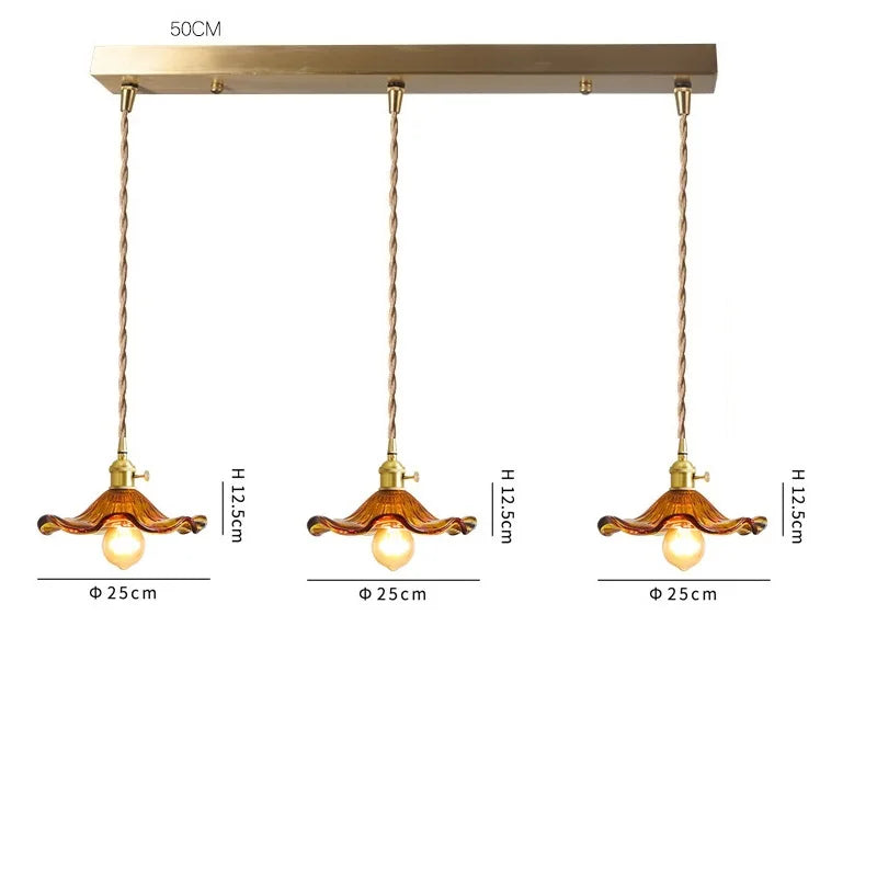 DecorBites™ Green Glass Hanging Light: Modern LED Pendant Lamp for Living and Dining Room