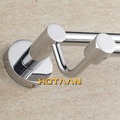 DecorBites™ Double Towel Bar 60cm - Chrome Finish Stainless Steel Bathroom Accessory