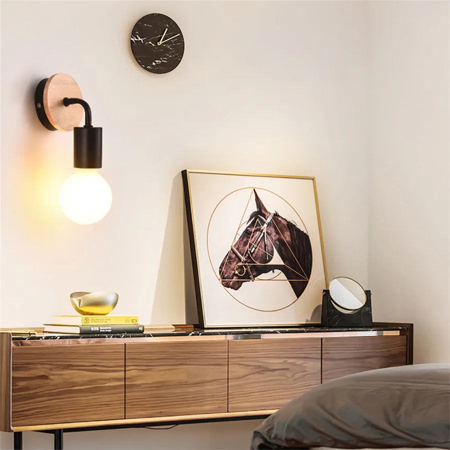 DecorBites™ Iron Art Wall Light: Modern & Simple Fixture for Bedroom, Living Room, Stairway - E27