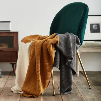 DecorBites™ Knitted Plaid Blanket - Soft and Cozy Home Decor Throw