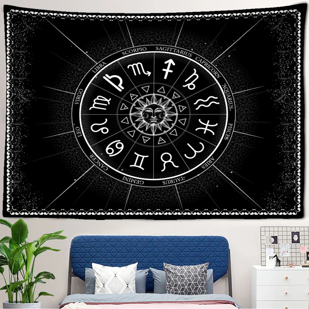 Decobites Sun and Moon Mandala Tapestry - Hippie Dorm Decor Rug