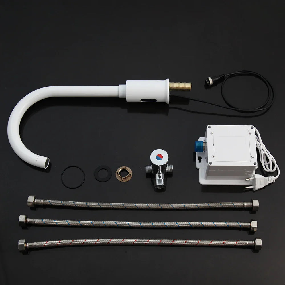 صنبور حمام DecorBites™‎ بمستشعر أوتوماتيكي، مصنوع من النحاس الصلب، موفر للمياه، يعمل بدون لمس