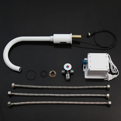 صنبور حمام DecorBites™‎ بمستشعر أوتوماتيكي، مصنوع من النحاس الصلب، موفر للمياه، يعمل بدون لمس