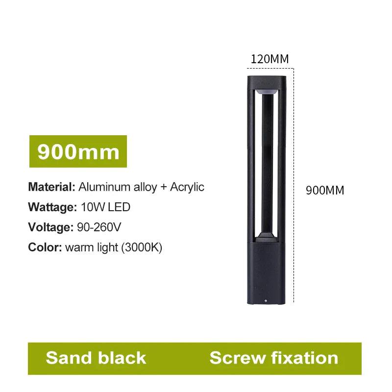 DecorBites™ LED Bollard Lawn Lamp: Stylish Waterproof Outdoor Garden Path Light
