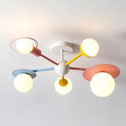 Pink Blue Glass Chandelier