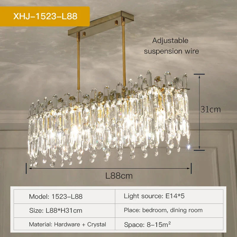 DecorBites™ Crystal Chandelier: Luxe LED Living Room Decoration