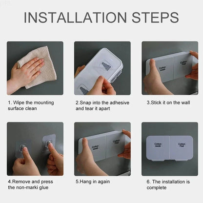 حامل أعواد القطن والوسادات من DecorBites™: منظم للحمام وحافظة لمستحضرات التجميل