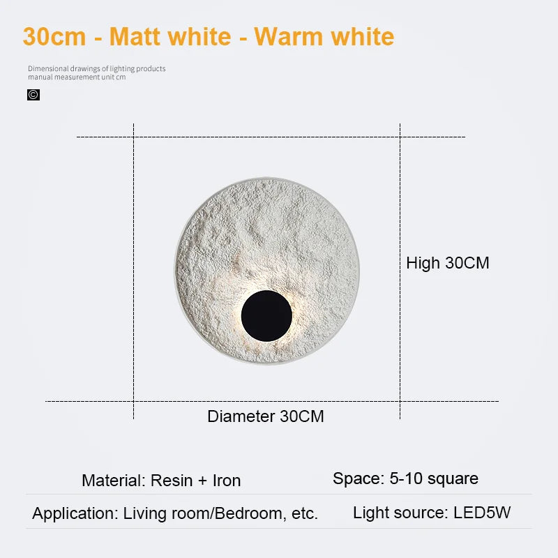 DecorBites™ Circle Wall Lamps: Nordic Loft Style Resin Art Sconces for Indoor Lighting