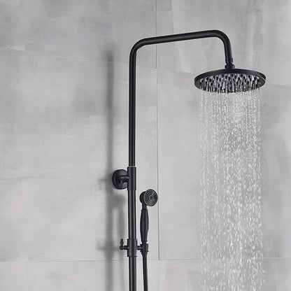 DecorBites™ Black Bathroom Shower Faucet Mixer with 8" Rainfall Shower, Wall Mount Tub Spout