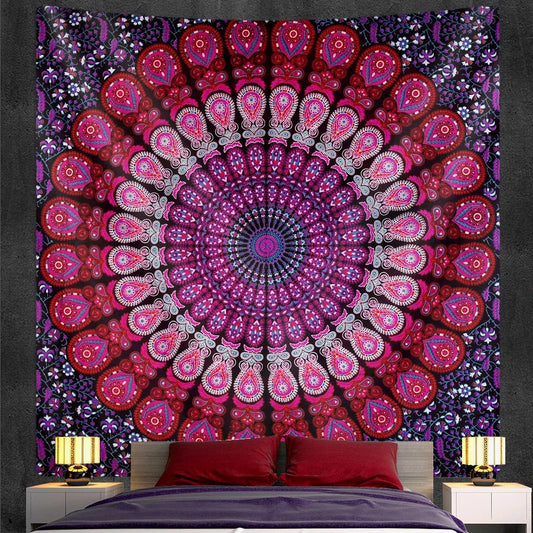 Decobites Vintage Gradient Mandala Tapestry: Hippie Bohemian Decor Sheet & Yoga Mat