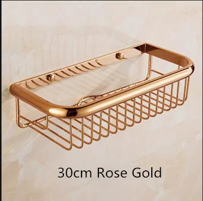 DecorBites™ Gold & Black Corner Shelf: Brass Bathroom Shelves for Stylish Storage