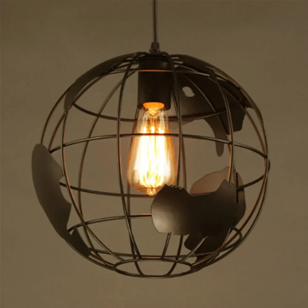 DecorBites™ Black Metal Industrial Ceiling Light with E27 Socket for Living, Bedroom, Dining Room
