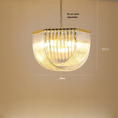 DecorBites™ LED Glass Chandelier Hanging Lamps for Foyer - Modern Stainless Steel Design