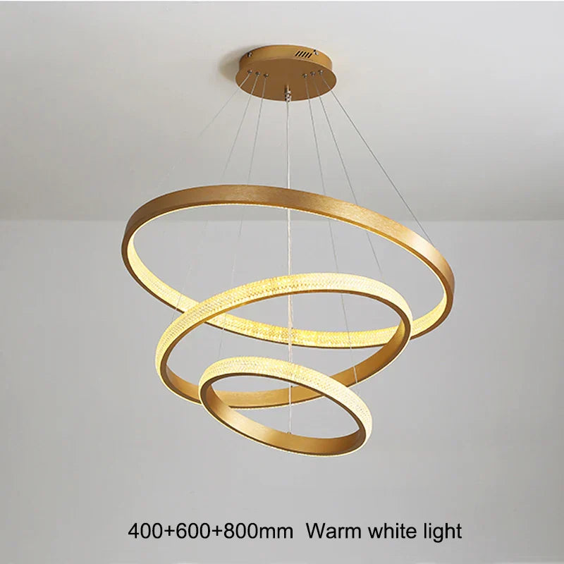 DecorBites™ Gold Circle Chandelier Creative LED Lighting Modern Indoor Fixtures