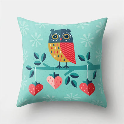 DecorBites™ Cute Owl Cushion Pillow Cover for Home Sofa Bedroom Decor