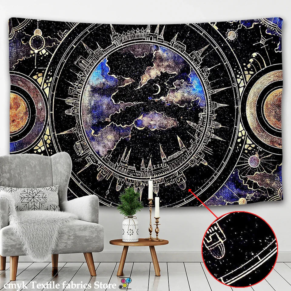 Decobites Psychedelic Galaxy Tapestry for Hippie Home Decor and Yoga - Science Fiction Pattern