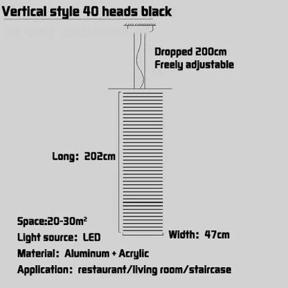 Lámpara colgante LED DecorBites™ con diseño de espina de pescado para decoración nórdica moderna