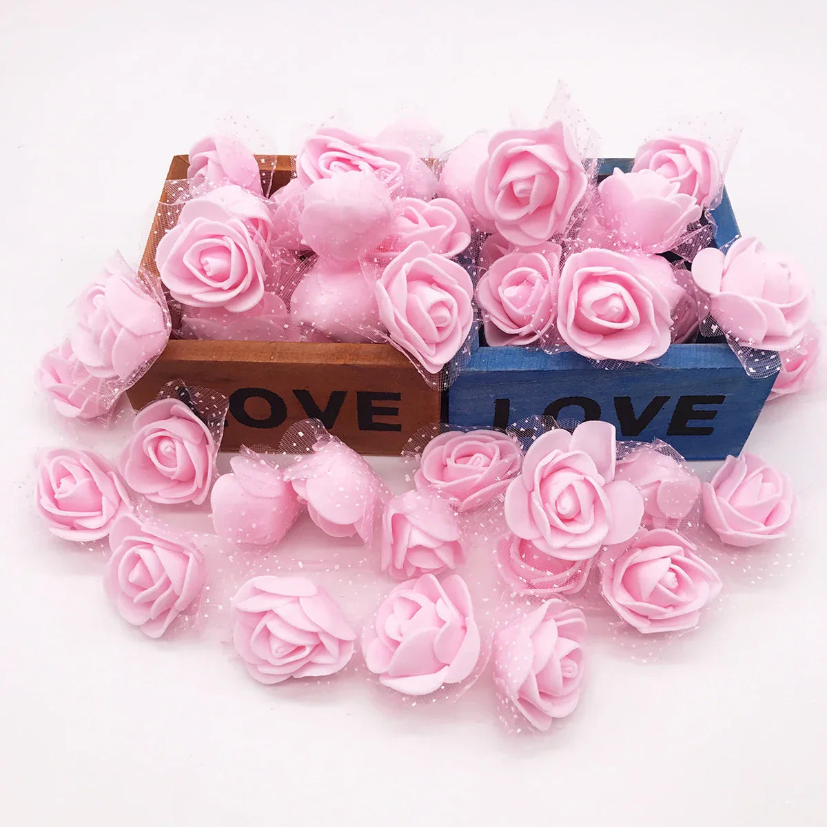 DecorBites™ Handmade Foam Rose Flower Heads | 100Pcs Wedding Craft Decoration