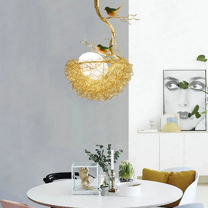 DecorBites™ Bird'S Nest Glass Pendant Lights - Modern Gold Design for Kitchen, Dining, Living Room