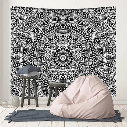 Decobites Pink Indian Mandala Print Boho Tapestry Wall Hanging Beach Towel Yoga Mat