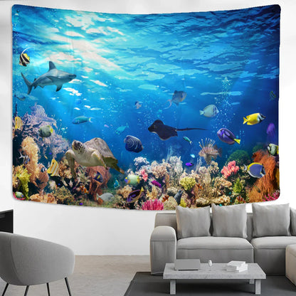 Decobites Underwater World Tapestry Wall Hanging - Boho Hippie Room Decor