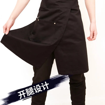 DecorBites™ Apron: Personalized Korean Fashion Uniforms for Barber, Tea, Coffee & Flower Shop