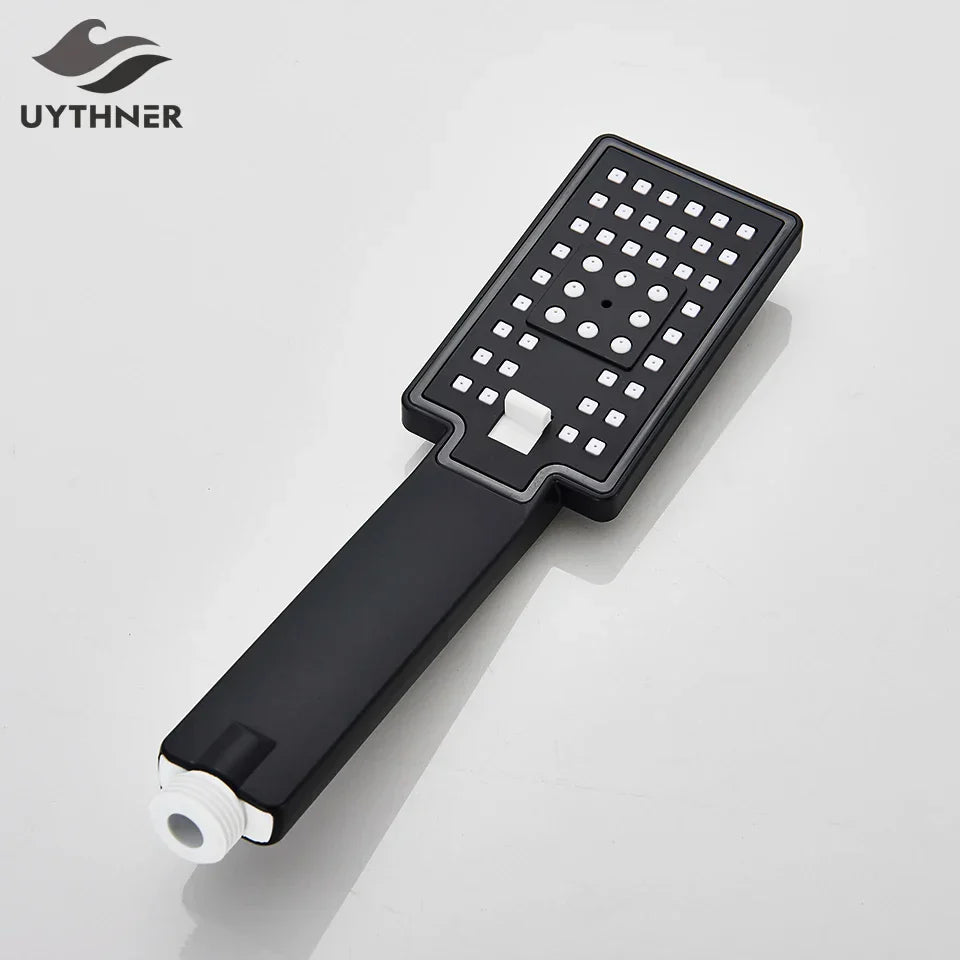 DecorBites™ Black High Pressure Hand-held Shower Head for Water Saving and Bathroom Rainfall