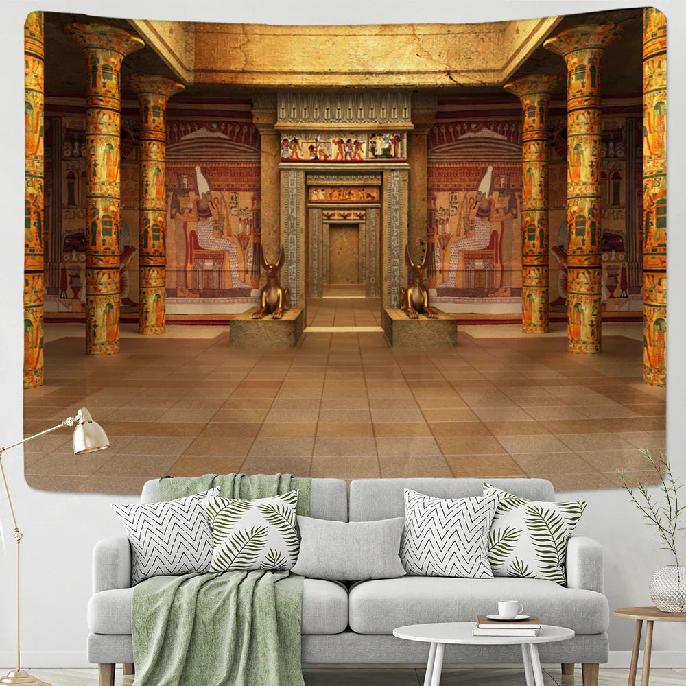 Decobites Egyptian Building Tapestry Wall Hanging for Bohemian Bedroom Decor