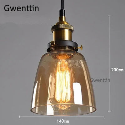DecorBites™ Industrial Glass Pendant Light for Modern Home Decor